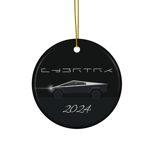 Ceramic Ornament - Cybertruck Black Sleek Christmas Ornament 2024